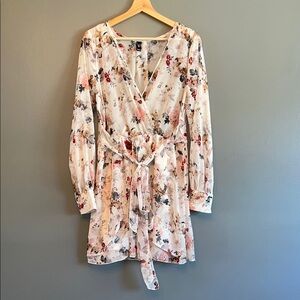 Windsor Cream Long Sleeve Wrap Sundress